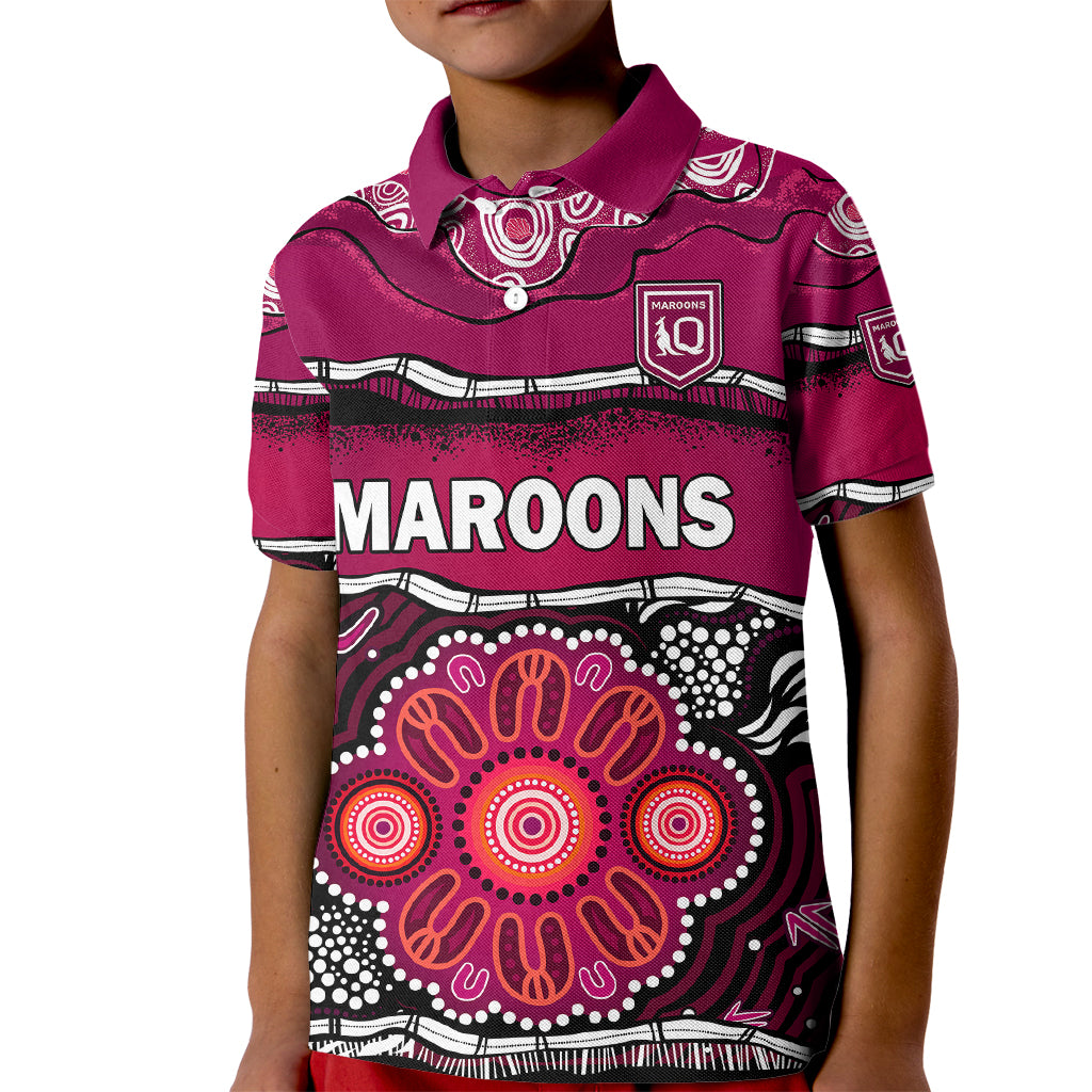 custom-text-and-number-maroons-rugby-kid-polo-shirt-aboriginal-queensland-state-of-origin