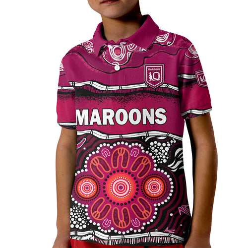 custom-text-and-number-maroons-rugby-kid-polo-shirt-aboriginal-queensland-state-of-origin