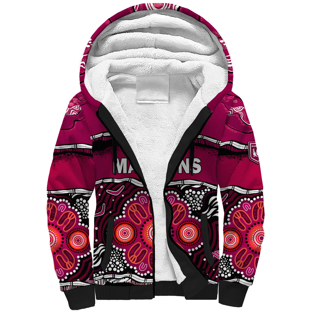 custom-text-and-number-maroons-rugby-sherpa-hoodie-aboriginal-queensland-state-of-origin