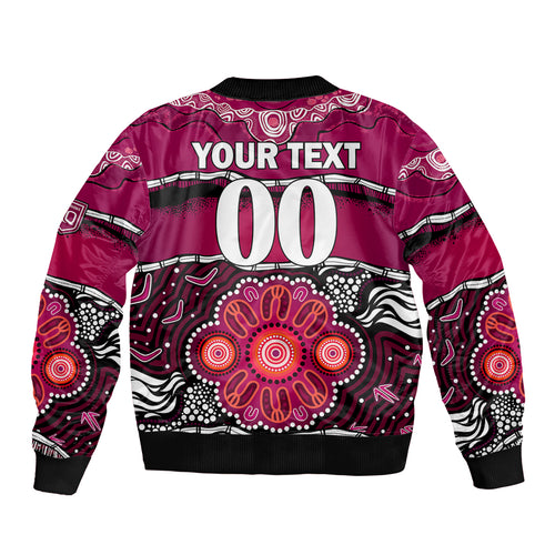 custom-text-and-number-maroons-rugby-sleeve-zip-bomber-jacket-aboriginal-queensland-state-of-origin