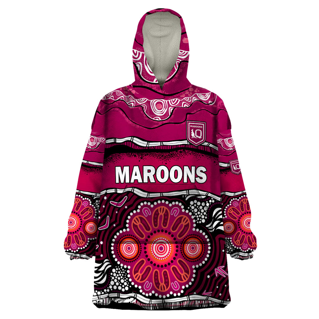 custom-text-and-number-maroons-rugby-wearable-blanket-hoodie-aboriginal-queensland-state-of-origin