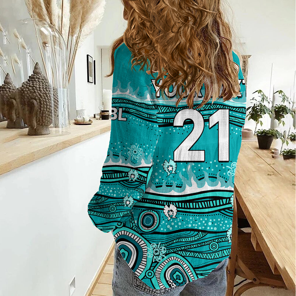 (Custom Text And Number) Australia Heat Cricket Women Casual Shirt Indigenous 2023 LT9