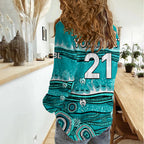(Custom Text And Number) Australia Heat Cricket Women Casual Shirt Indigenous 2023 LT9
