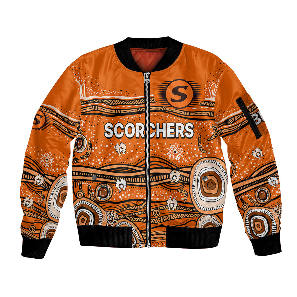 custom-text-and-number-australia-scorchers-cricket-sleeve-zip-bomber-jacket-indigenous-2023