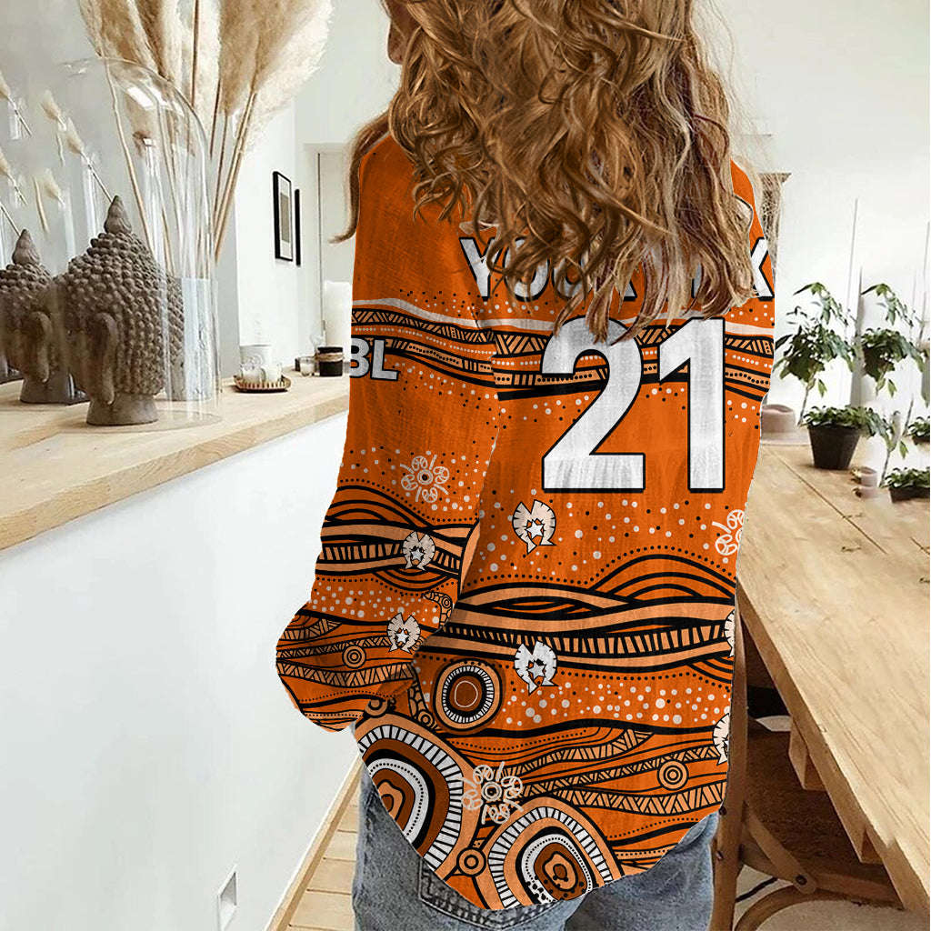 (Custom Text And Number) Australia Scorchers Cricket Women Casual Shirt Indigenous 2023 LT9