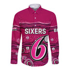 custom-text-and-number-australia-sixers-cricket-long-sleeve-button-shirt-indigenous-2023
