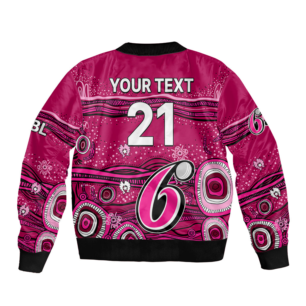 custom-text-and-number-australia-sixers-cricket-sleeve-zip-bomber-jacket-indigenous-2023