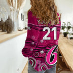 (Custom Text And Number) Australia Sixers Cricket Women Casual Shirt Indigenous 2023 LT9