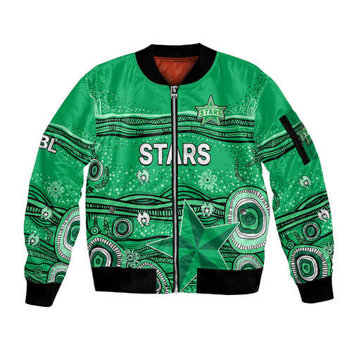 custom-text-and-number-australia-stars-cricket-sleeve-zip-bomber-jacket-indigenous-2023