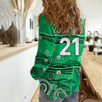 (Custom Text And Number) Australia Stars Cricket Women Casual Shirt Indigenous 2023 LT9