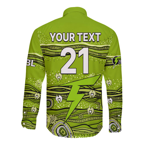 custom-text-and-number-australia-thunder-cricket-long-sleeve-button-shirt-indigenous-2023