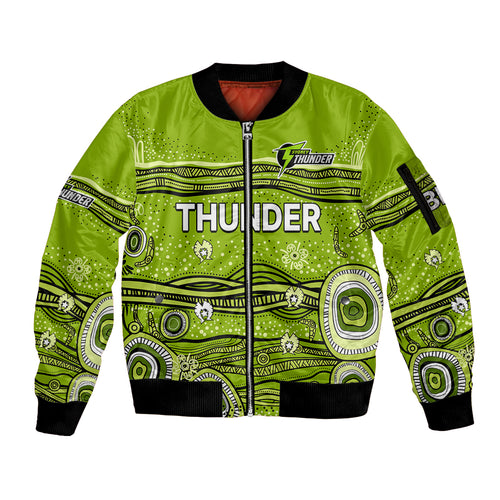 custom-text-and-number-australia-thunder-cricket-sleeve-zip-bomber-jacket-indigenous-2023