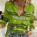 (Custom Text And Number) Australia Thunder Cricket Women Casual Shirt Indigenous 2023 LT9