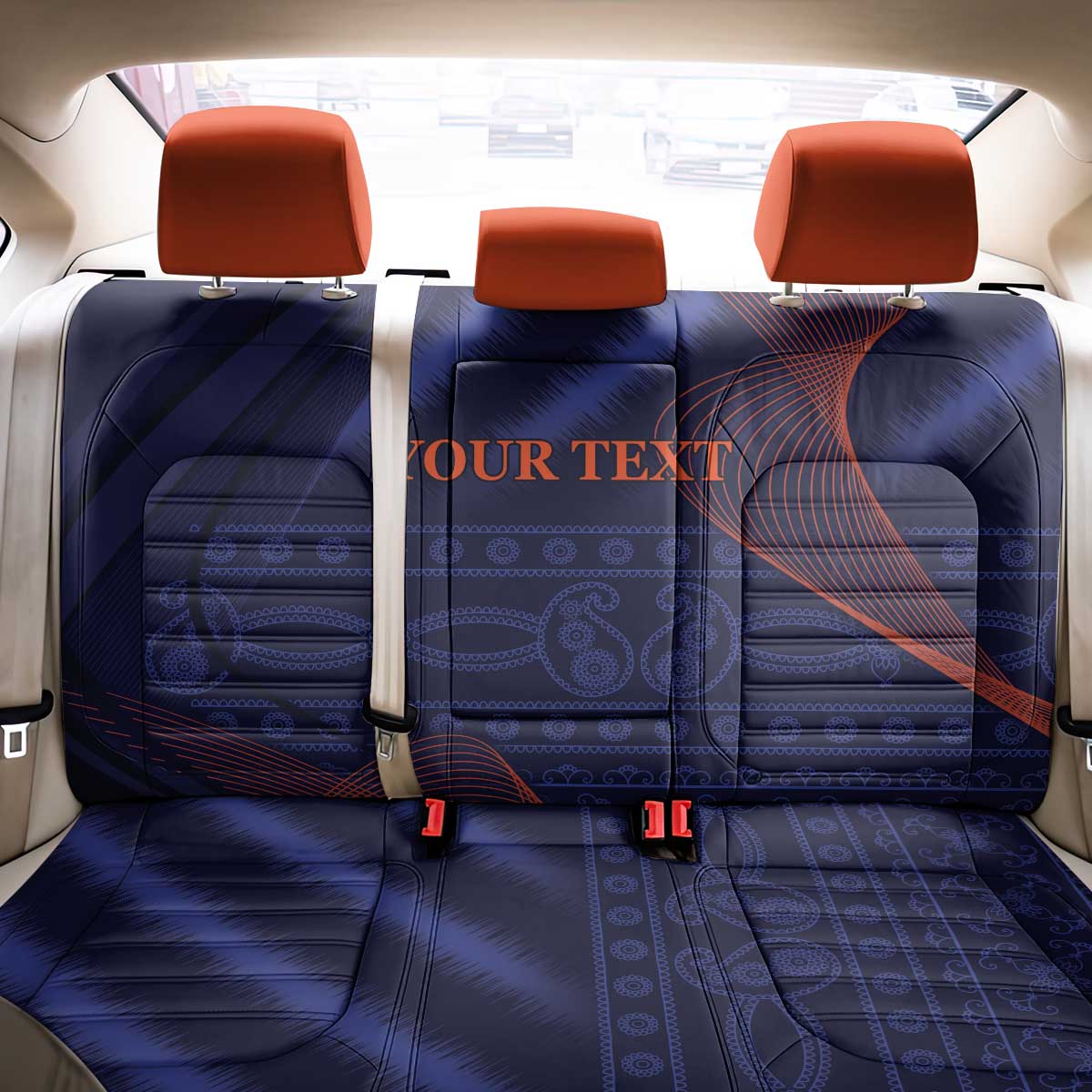 Custom India Cricket Back Car Seat Cover Go Men In Blue Sporty Version