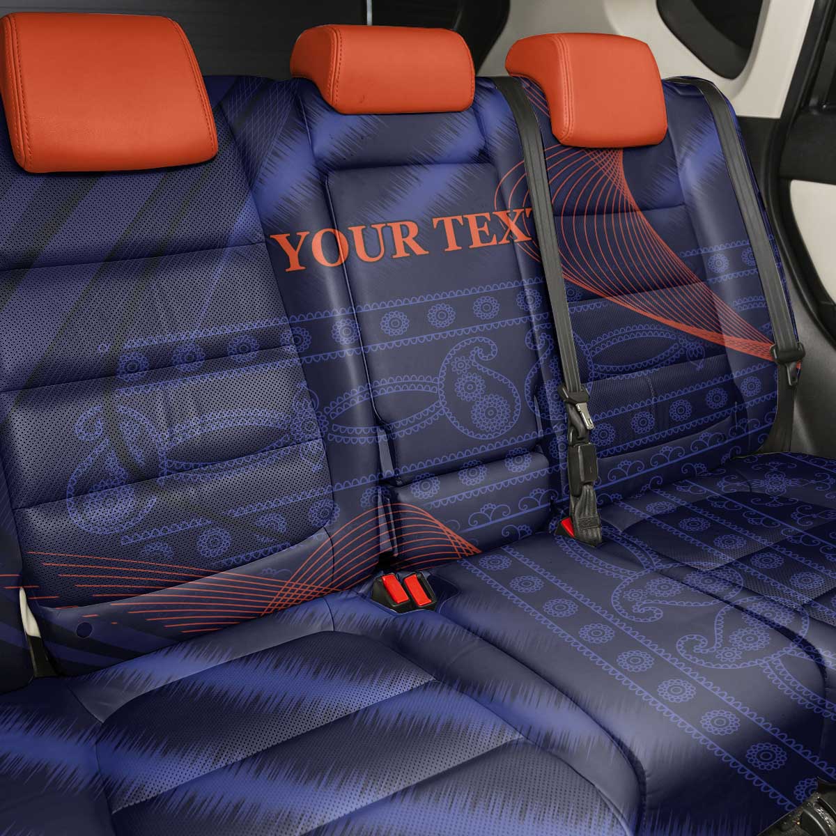 Custom India Cricket Back Car Seat Cover Go Men In Blue Sporty Version