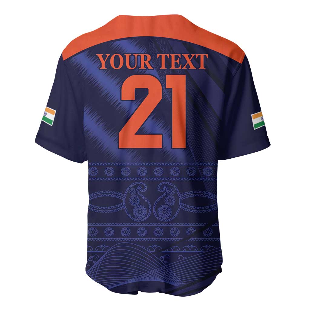 Custom India Cricket Baseball Jersey Go Men In Blue Sporty Version
