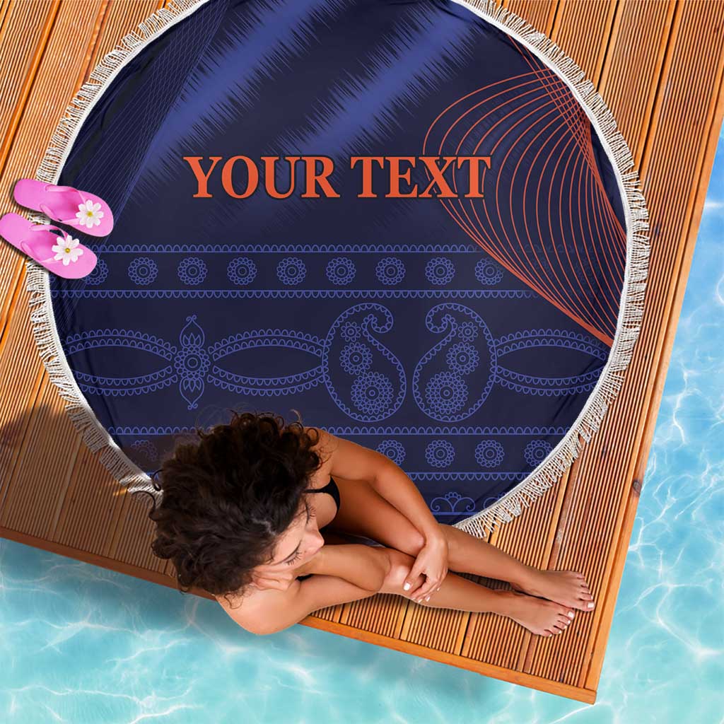 Custom India Cricket Beach Blanket Go Men In Blue Sporty Version