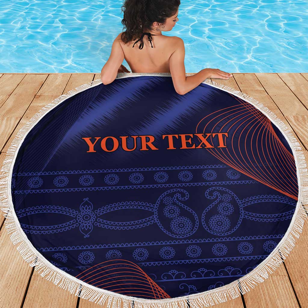 Custom India Cricket Beach Blanket Go Men In Blue Sporty Version