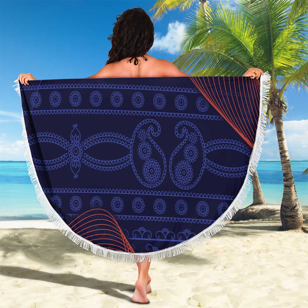 Custom India Cricket Beach Blanket Go Men In Blue Sporty Version