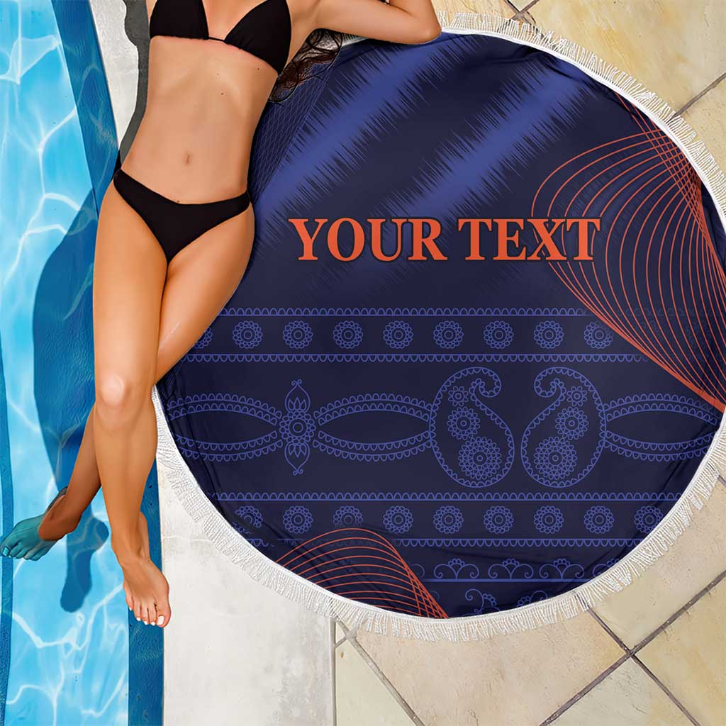 Custom India Cricket Beach Blanket Go Men In Blue Sporty Version