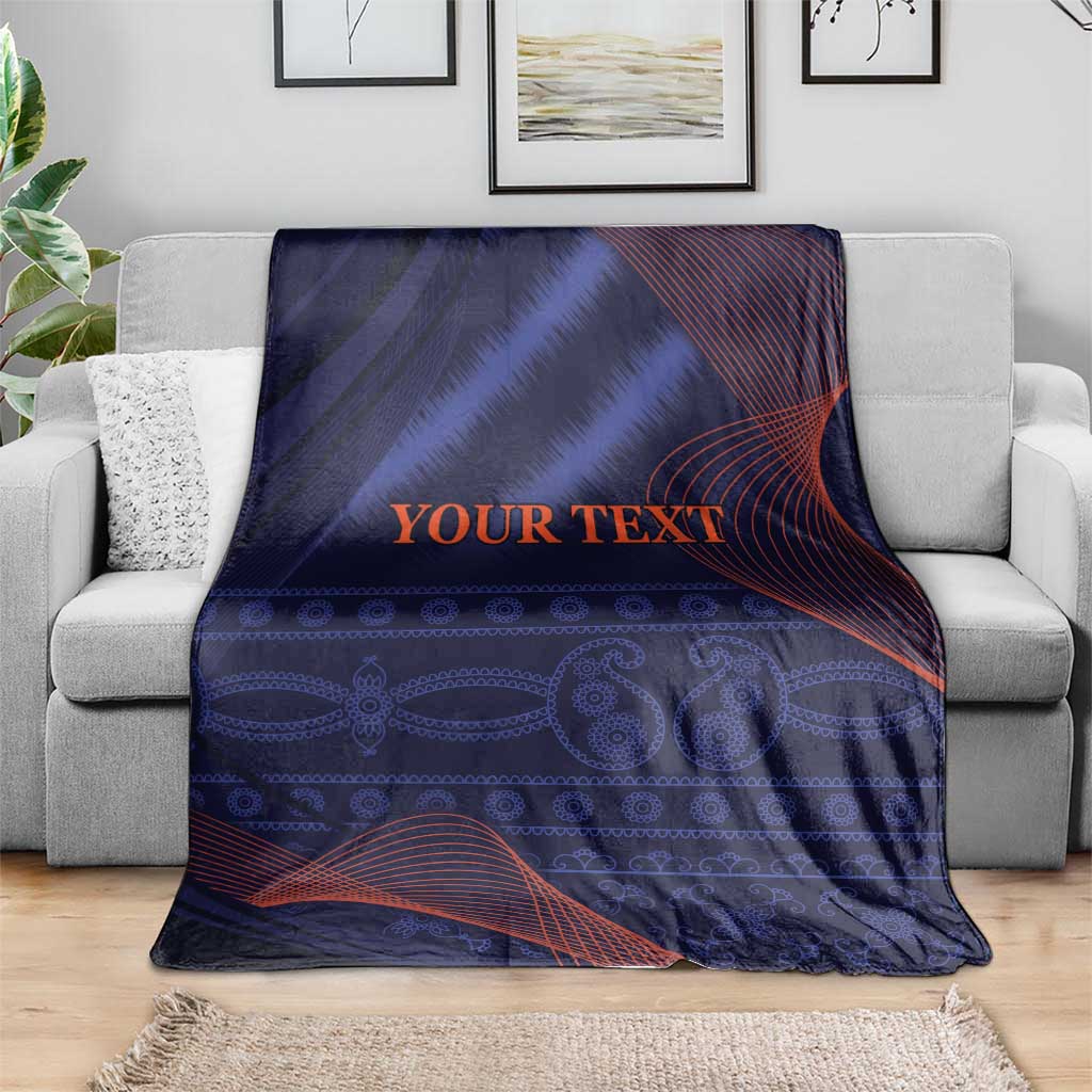 Custom India Cricket Blanket Go Men In Blue Sporty Version