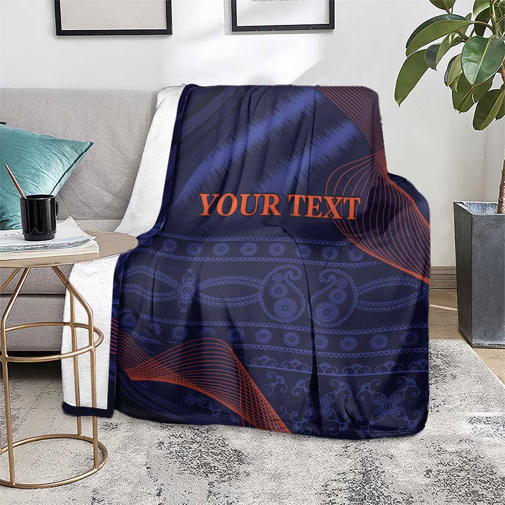 Custom India Cricket Blanket Go Men In Blue Sporty Version