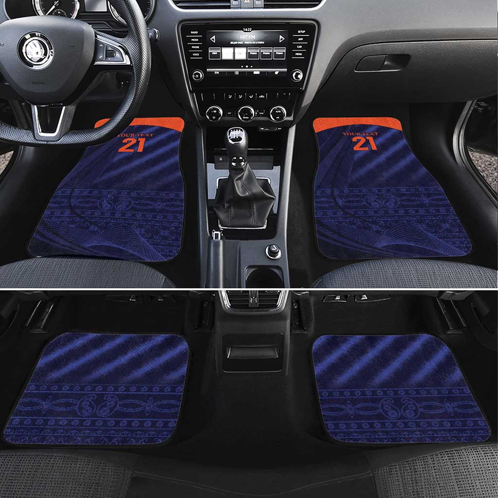 Custom India Cricket Car Mats Go Men In Blue Sporty Version