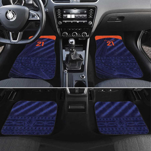 Custom India Cricket Car Mats Go Men In Blue Sporty Version