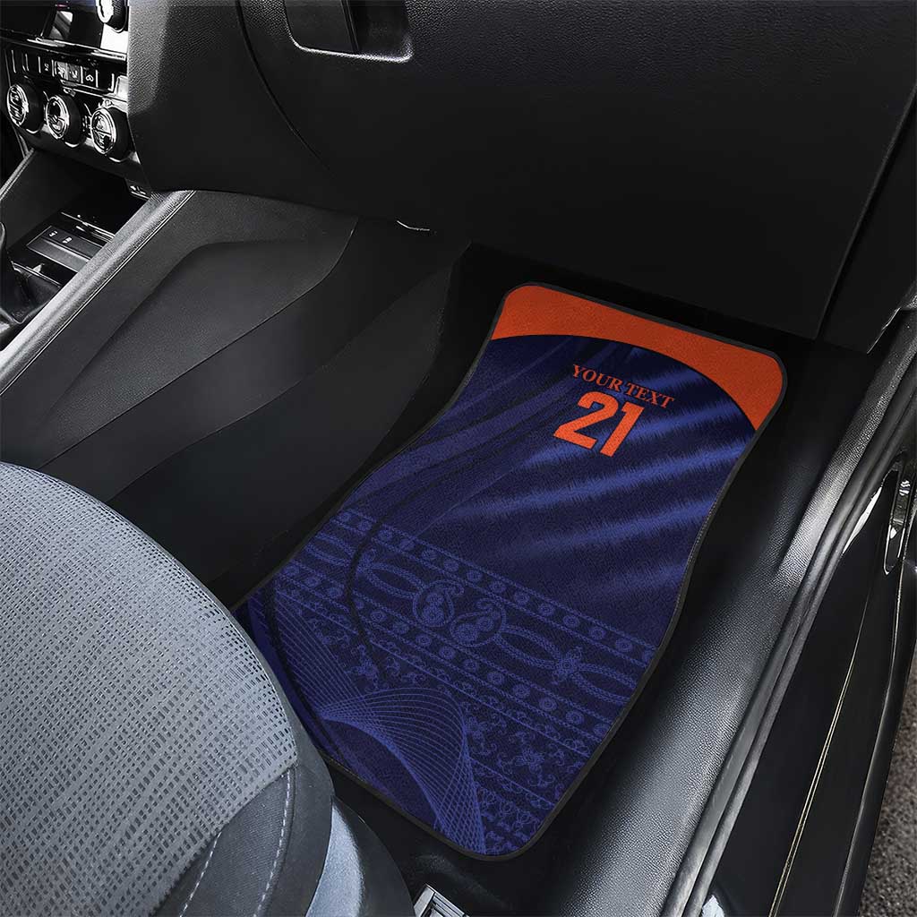 Custom India Cricket Car Mats Go Men In Blue Sporty Version
