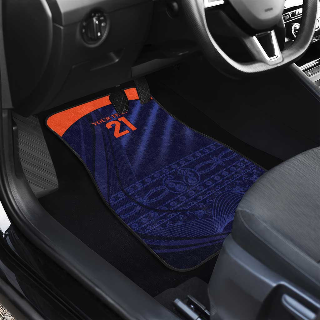 Custom India Cricket Car Mats Go Men In Blue Sporty Version