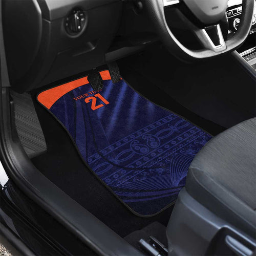 Custom India Cricket Car Mats Go Men In Blue Sporty Version