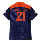 Custom India Cricket Family Matching Mermaid Dress and Hawaiian Shirt Go Men In Blue Sporty Version