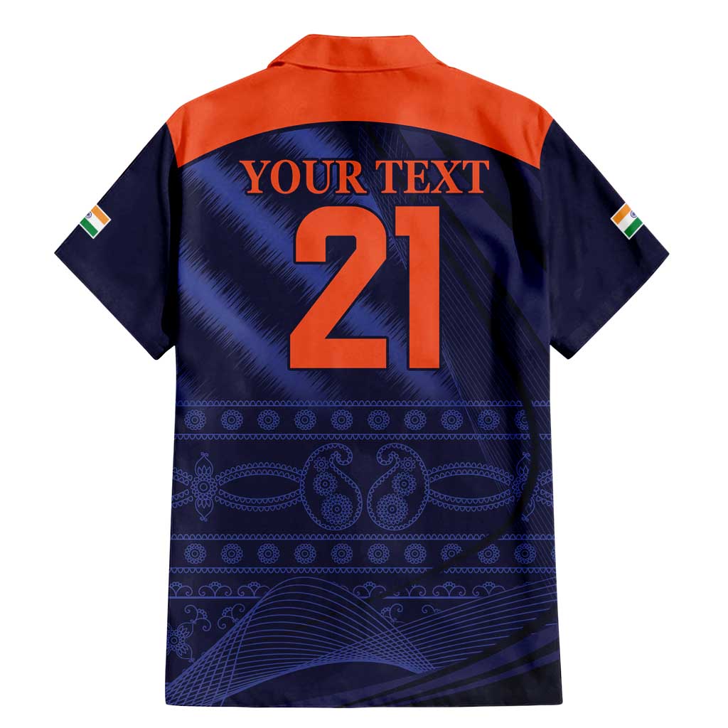 Custom India Cricket Family Matching Mermaid Dress and Hawaiian Shirt Go Men In Blue Sporty Version