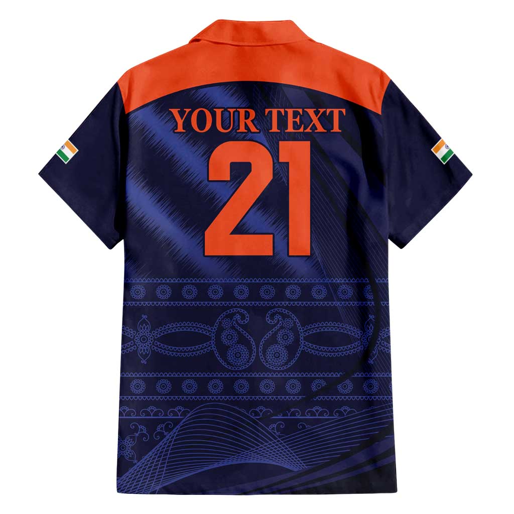 Custom India Cricket Family Matching Summer Maxi Dress and Hawaiian Shirt Go Men In Blue Sporty Version