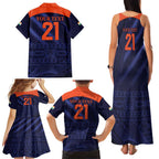 Custom India Cricket Family Matching Tank Maxi Dress and Hawaiian Shirt Go Men In Blue Sporty Version