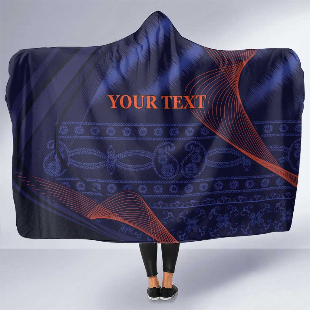 Custom India Cricket Hooded Blanket Go Men In Blue Sporty Version