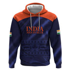 Custom India Cricket Hoodie Go Men In Blue Sporty Version