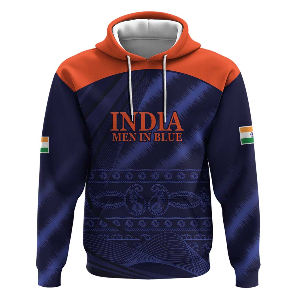Custom India Cricket Hoodie Go Men In Blue Sporty Version