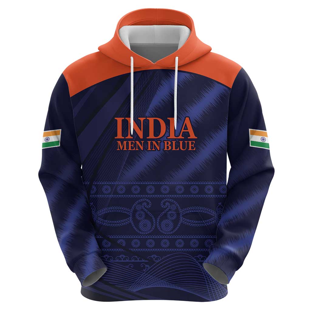 Custom India Cricket Hoodie Go Men In Blue Sporty Version