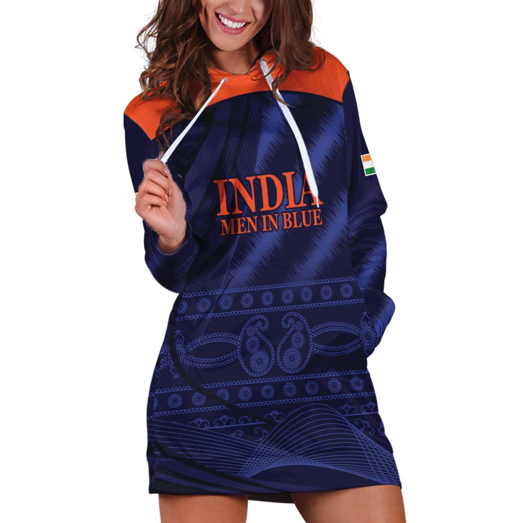 Custom India Cricket Hoodie Dress Go Men In Blue Sporty Version