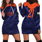 Custom India Cricket Hoodie Dress Go Men In Blue Sporty Version
