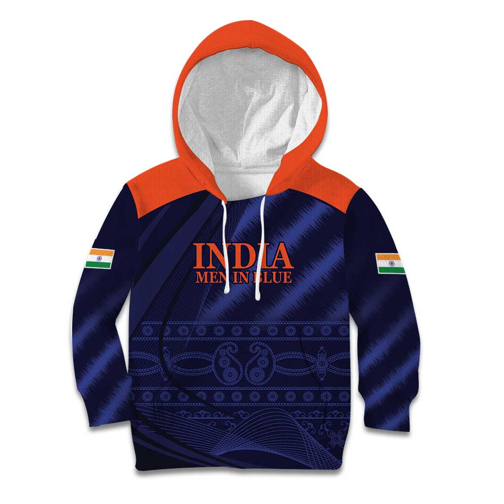 Custom India Cricket Kid Hoodie Go Men In Blue Sporty Version