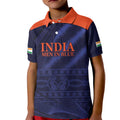 Custom India Cricket Kid Polo Shirt Go Men In Blue Sporty Version