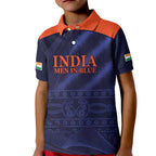Custom India Cricket Kid Polo Shirt Go Men In Blue Sporty Version
