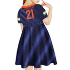 Custom India Cricket Kid Short Sleeve Dress Go Men In Blue Sporty Version
