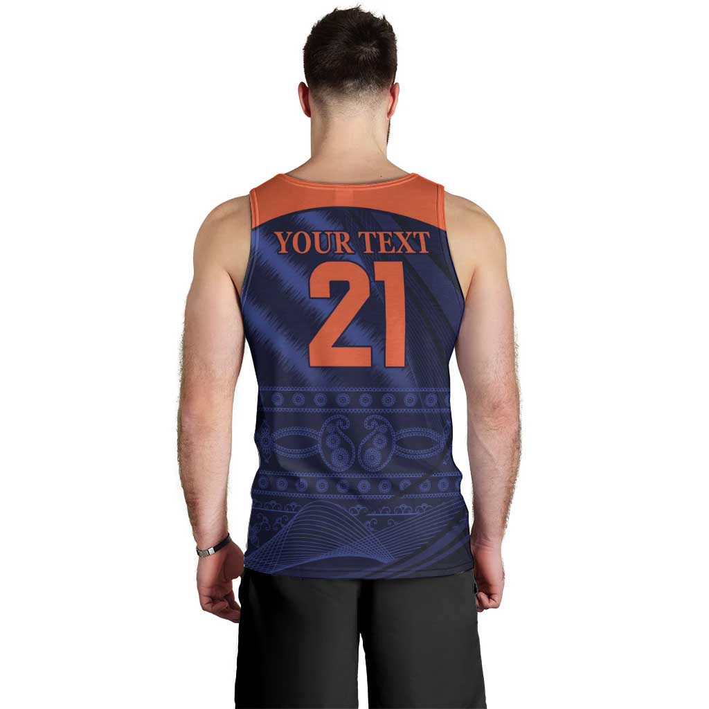 Custom India Cricket Men Tank Top Go Men In Blue Sporty Version