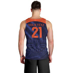 Custom India Cricket Men Tank Top Go Men In Blue Sporty Version