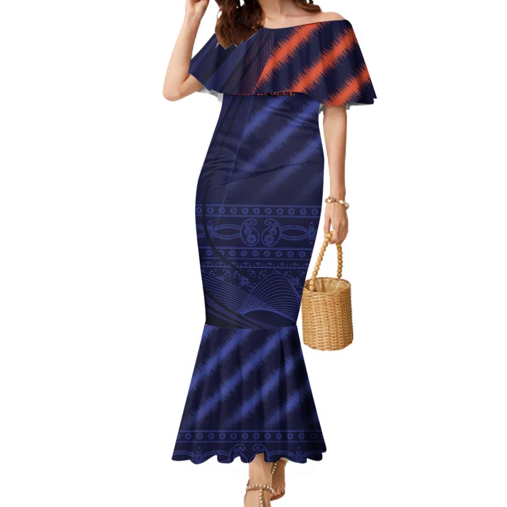 Custom India Cricket Mermaid Dress Go Men In Blue Sporty Version