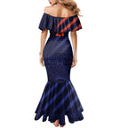 Custom India Cricket Mermaid Dress Go Men In Blue Sporty Version