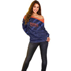 Custom India Cricket Off Shoulder Sweater Go Men In Blue Sporty Version